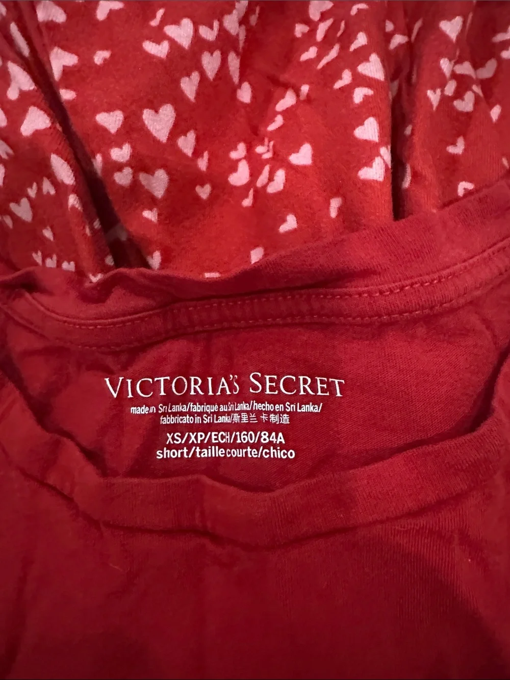 Victoria's Secret Red Heart 'Love' Girls Pajama Set